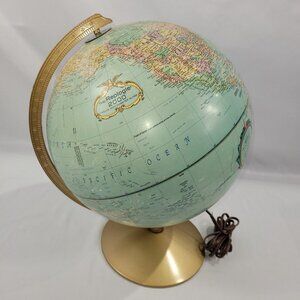 The Replogle 2000 Globe Vintage 12" Desk Lamp Map of Earth Light